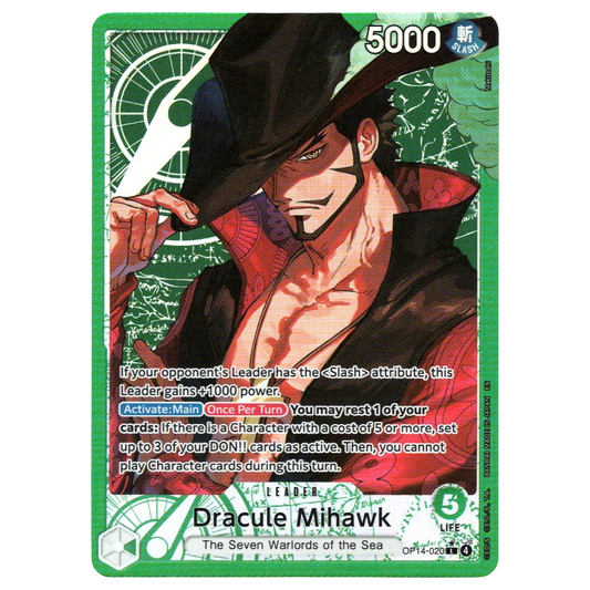Dracule Mihawk (Alternate Art) OP14-020 L☆ Trading Card Bandai