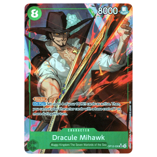 Dracule Mihawk (Alternate Art) OP12-030 SR☆ Trading Card Bandai