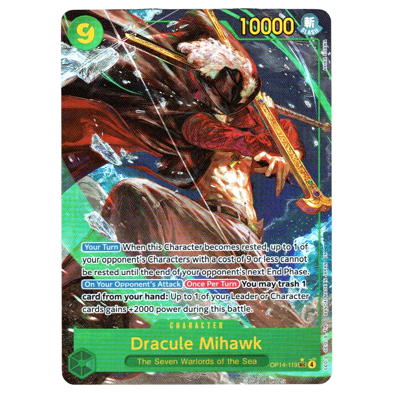 Dracule Mihawk (Alternate Art) OP14-119 SEC☆ Trading Card Bandai