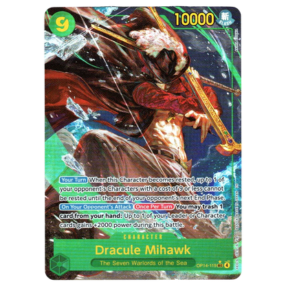 Dracule Mihawk (Alternate Art) OP14-119 SEC☆ Trading Card Bandai