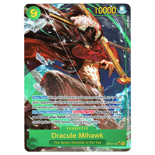 Dracule Mihawk (Alternate Art) OP14-119 SEC☆ Trading Card Bandai