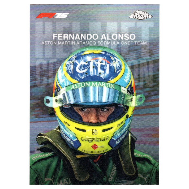 2025 Topps Chrome F1 Fernando Alonso Helmet Collection HC-6 Trading Card Topps