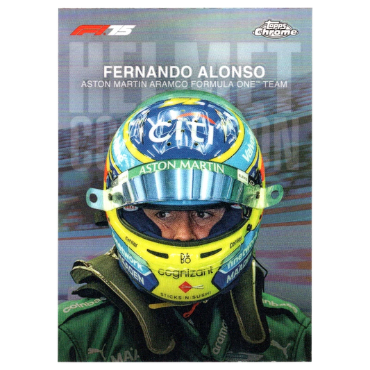 2025 Topps Chrome F1 Fernando Alonso Helmet Collection HC-6 Trading Card Topps