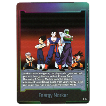 God Grade Dragon Ball Super Fusion World Energy Marker E-154 silver rarity card featuring Z-Fighters