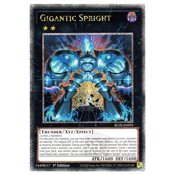 God Grade Gigantic Spright Yu-Gi-Oh! card, Quarter Century Secret Rare from Battles of Legend: Terminal Revenge set.
