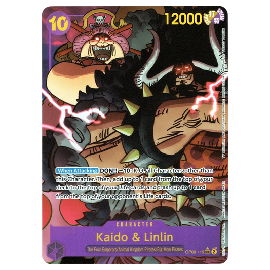 Kaido & Linlin (Parallel) OP08-119 SEC☆ Trading Card Bandai