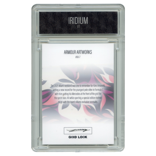 2025 Kimi Antonelli Formula 1 Miami Helmet Collection Grid Lock Iridium RC 1/1 AA-7 Trading Card Topps