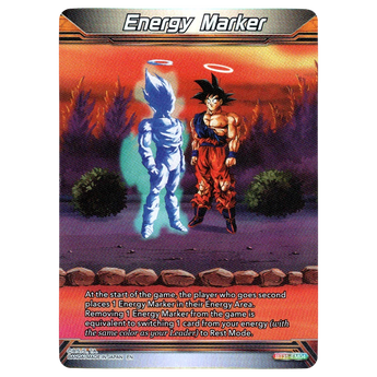 God Grade Dragon Ball Super Masters Energy Marker BT31-EM04 card featuring Goku and a glowing spirit figure