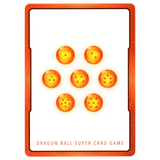 God Grade Masters Energy Marker M-15, a Dragon Ball Super card featuring seven orange Dragon Balls with red stars.
