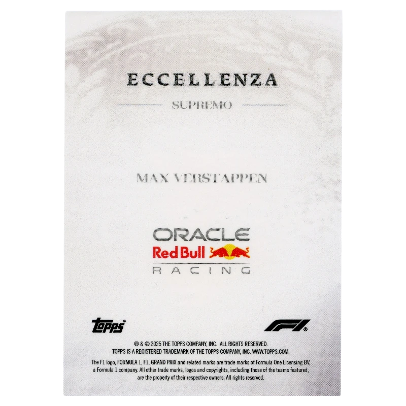 2025 F1 Eccellenza Max Verstappen Supremo Trading Card Topps