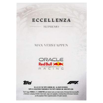 2025 F1 Eccellenza Max Verstappen Supremo Trading Card Topps
