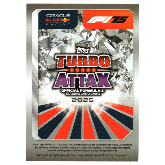 2025 Topps Turbo Attax F1 Max Verstappen Icons of the Grid Red Parallel 028/499 #312 Trading Card Topps