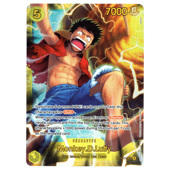 God Grade Monkey D Luffy OP15-119 SEC Secret Rare card from One Piece Card Game featuring dynamic action art