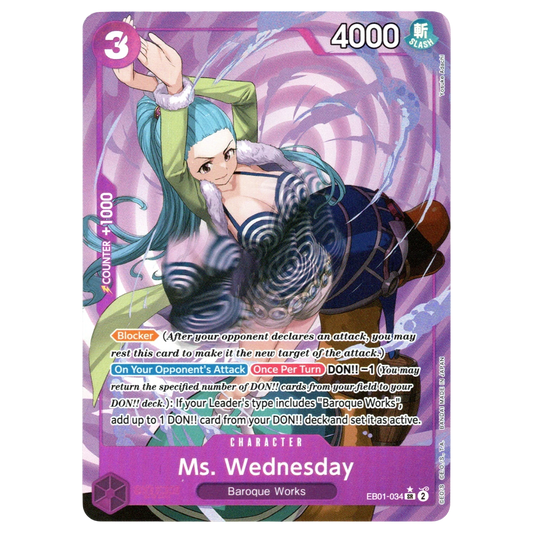 Ms. Wednesday (Alternate Art) EB01-034 SR☆ Trading Card Bandai