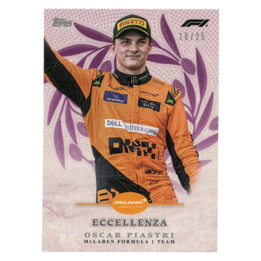 2024 Topps Eccellenza F1 Oscar Piastri Trionfo Purple Parallel McLaren Papaya 18/25 Trading Card Topps