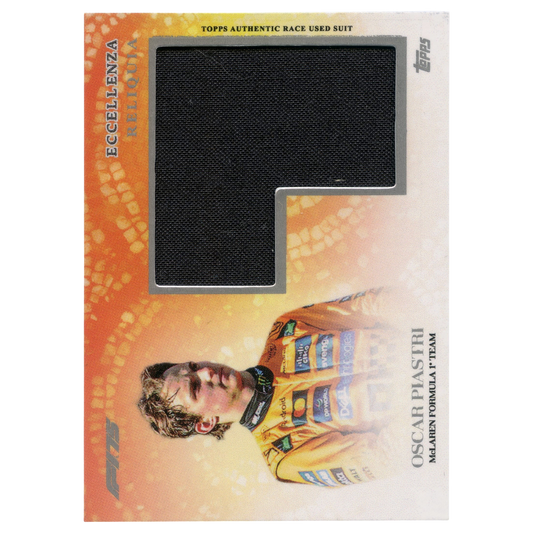 2025 Topps Eccellenza F1 Oscar Piastri Reliquia Jumbo Race-Used Suit Relic Trading Card Topps
