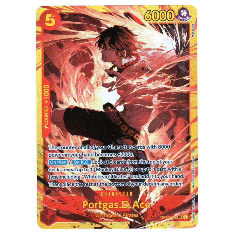Portgas.D.Ace OP16-118 SEC Trading Card Bandai