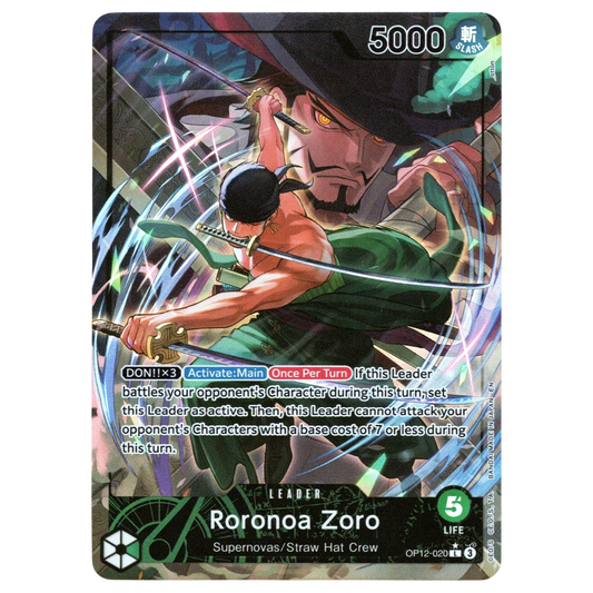 Roronoa Zoro (Alternate Art) OP12-020 L☆ Trading Card Bandai