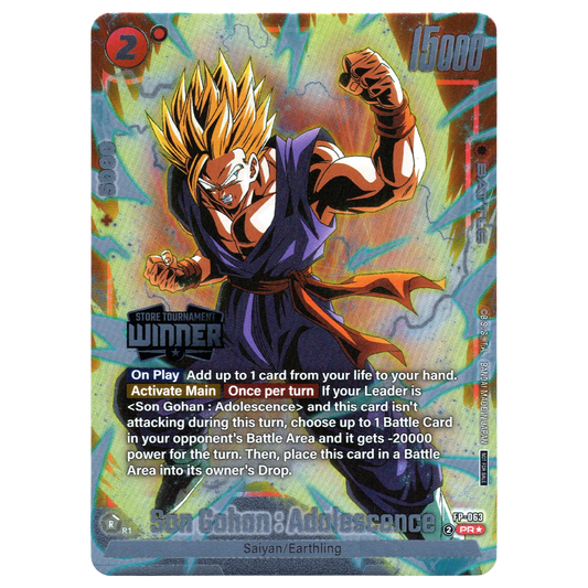 Son Gohan : Adolescence (Winner) FP-063 PR☆ Trading Card Bandai
