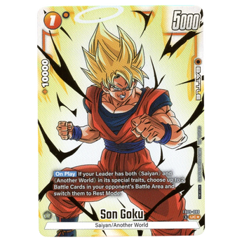 God Grade Son Goku Alternate Art Dragon Ball Super Fusion World trading card with gold foil and dynamic battle pose