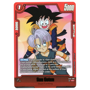 God Grade Dragon Ball Super Fusion World Son Goten alternate art rare trading card featuring Goten and Trunks