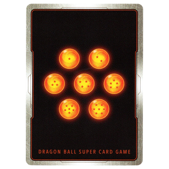 God Grade SS Great Saiyaman, Fury Explosion BT28-083 SPR Dragon Ball Super card back with seven orange dragon balls.