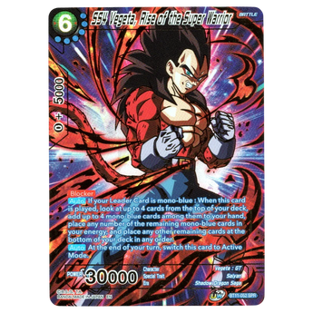 God Grade SS4 Vegeta Rise of the Super Warrior BT11-052 SPR Dragon Ball Super Masters card with holographic foil