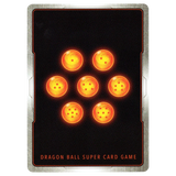 God Grade Tien Shinhan VS Son Goku BT28-145 CR Dragon Ball Super card featuring seven glowing orange Dragon Balls on a black background.