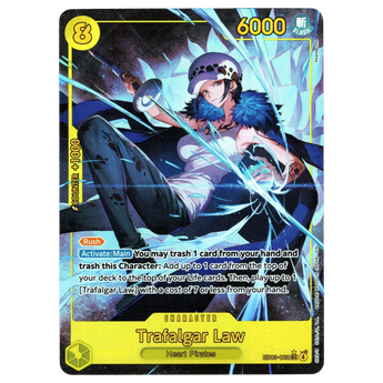 God Grade Trafalgar Law Alternate Art Secret Rare card from One Piece Heroines Edition featuring dynamic character art