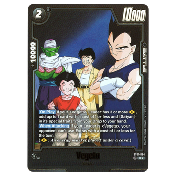 God Grade Vegeta Alternate Art ST01-064 R star Dragon Ball Super Fusion World trading card featuring team illustration