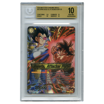 God Grade BGS 10 Pristine Vegeta Attacker Fury BT29-146 Concept Rare Dragon Ball Super Masters card in a slab