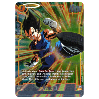 God Grade Vegeta FP-073 PR promo card from Dragon Ball Super Fusion World Tournament Pack 10 in near mint condition.