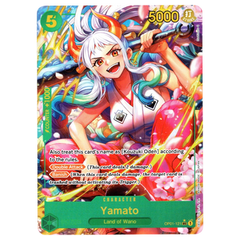 God Grade Yamato Alternate Art OP01-121 SEC One Piece trading card featuring vibrant character illustration