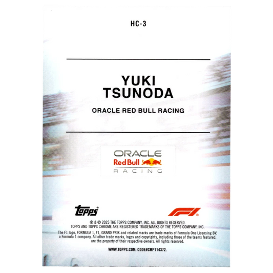 2025 Topps Chrome F1 Yuki Tsunoda Helmet Collection HC-3 Trading Card Topps