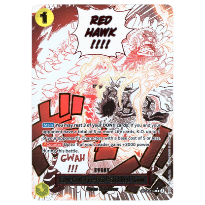 Gum-Gum Fire-Fist Pistol Red Hawk (Alternate Art) OP11-114 R☆ Trading Card Bandai