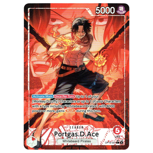 Portgas.D.Ace (Alternate Art) OP16-001 L☆ Trading Card Bandai