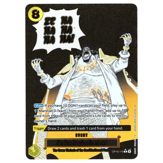 Zehahahahaha! (Alternate Art) OP16-116 R☆ Trading Card Bandai