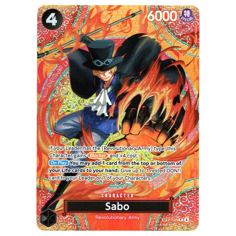 Sabo (SP) P-105 P Trading Card Bandai