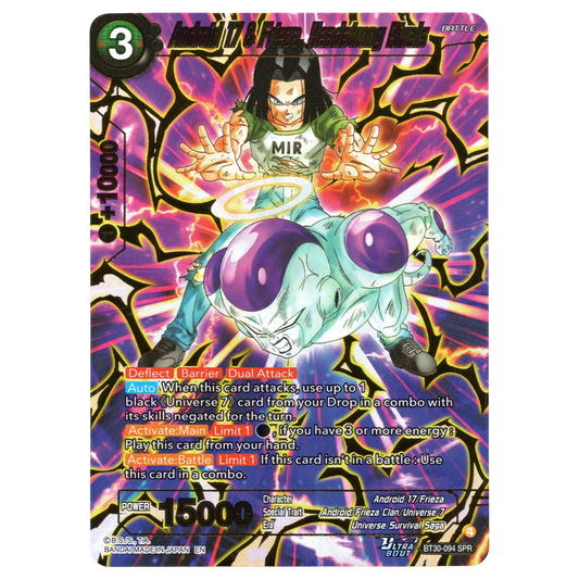 Android 17 & Frieza, Headstrong Rivals BT30-094 SPR Trading Card Bandai
