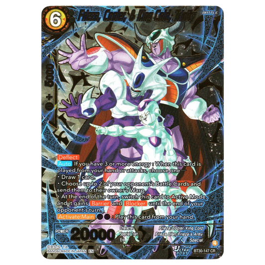 Frieza, Cooler, & King Cold, Trinity BT30-147 CR Trading Card Bandai
