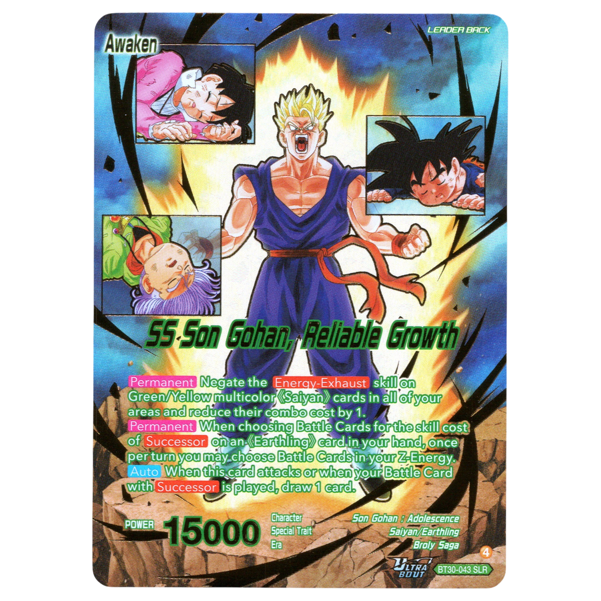 SS Son Gohan, Reliable Growth BT30-043 SLR Trading Card Bandai