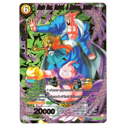 Majin Buu, Babidi, & Dabura, Trinity BT30-145 CR Trading Card Bandai