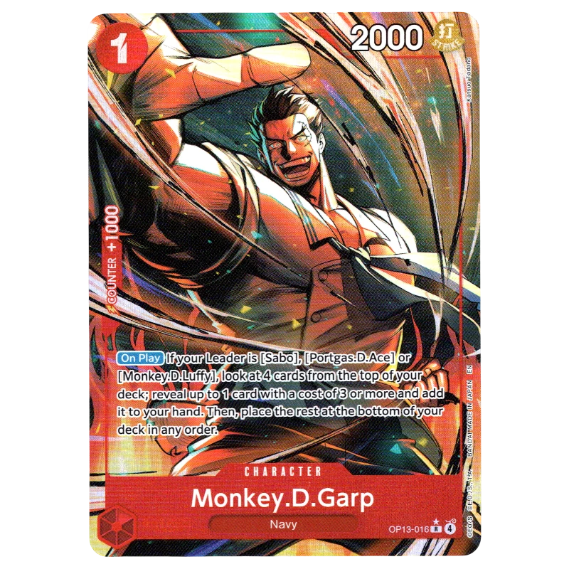 Monkey.D.Garp (Alternate Art) OP13-016 R☆ Trading Card Bandai