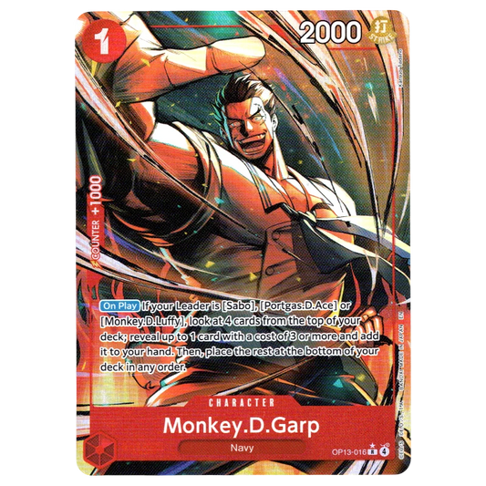 Monkey.D.Garp (Alternate Art) OP13-016 R☆ Trading Card Bandai