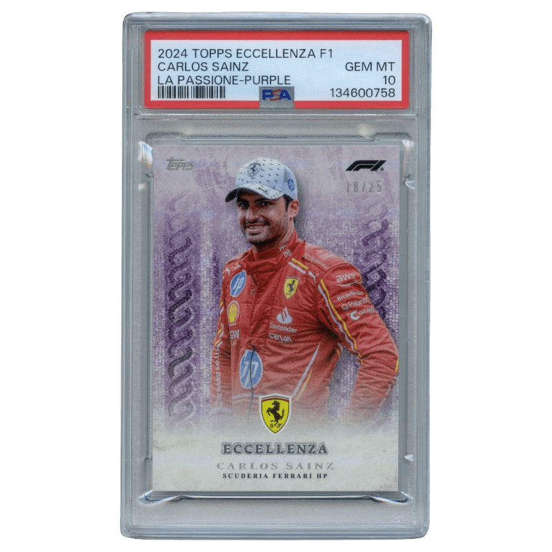 [PSA 10] 2024 F1 Eccellenza Carlos Sainz LA Passione-Purple 18/25 Trading Card Topps