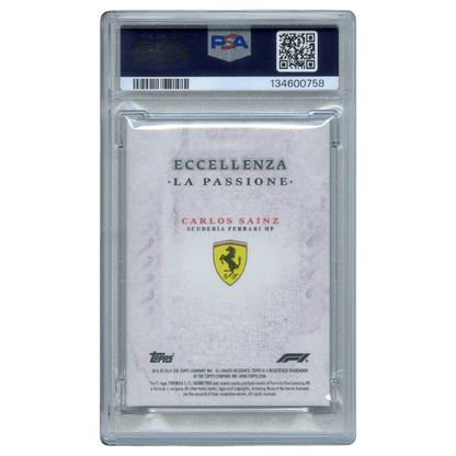 [PSA 10] 2024 F1 Eccellenza Carlos Sainz LA Passione-Purple 18/25 Trading Card Topps