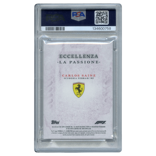 [PSA 10] 2024 F1 Eccellenza Carlos Sainz LA Passione-Purple 18/25 Trading Card Topps