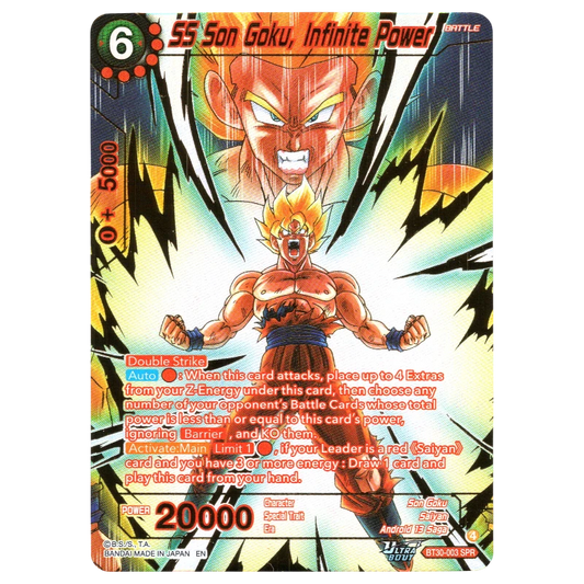 SS Son Goku, Infinite Power BT30-003 SPR Trading Card Bandai