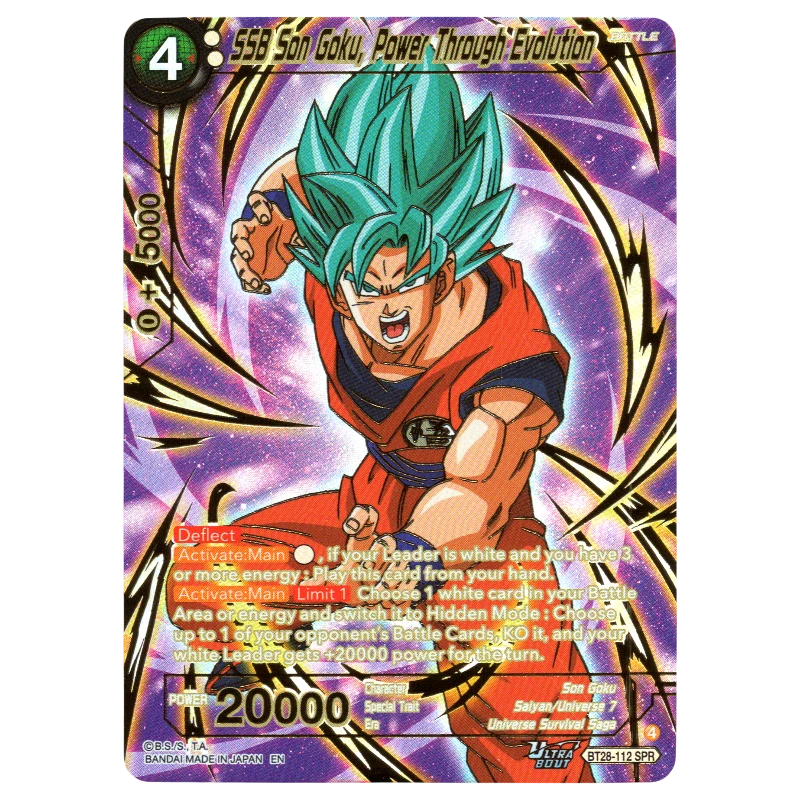 SSB Son Goku, Power Through Evolution BT28-112 SPR Trading Card Bandai
