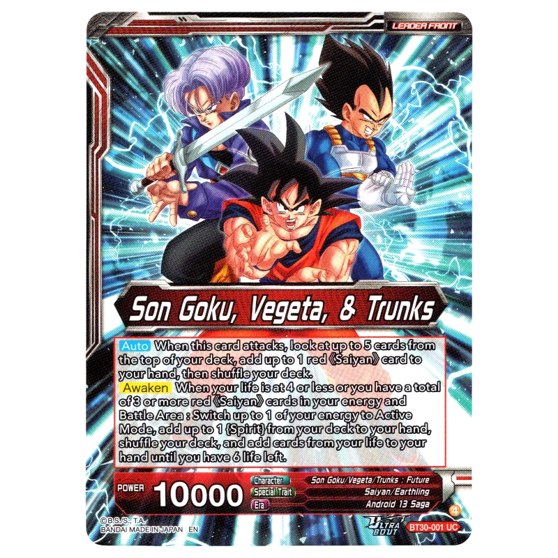 Super Saiyans United BT30-001 SLR – God Grade Super Saiyans United BT30-001 SLR – God Grade